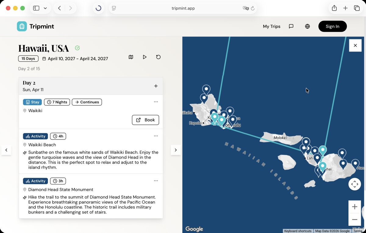 Tripmint Desktop Screenshot